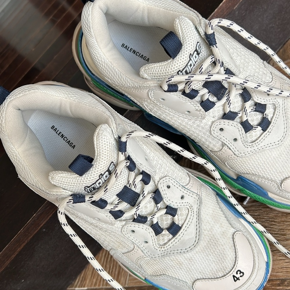 Balenciaga White and Blue Sneakers - Picture 5 of 5